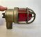 Vintage Industrial Brass and Red Glass SOS Alarm Sconce, 1940s 2