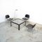 Mesa auxiliar minimalista de metal cromado y madera, años 70, Imagen 3