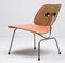LCM Sessel mit rotem Anilin Lack von Charles & Ray Eames, 1950er 2