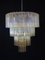 Large Vintage Italian Chrome and Murano Glass Chandelier, 1982, Image 9