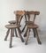 Brutalist Sculptural Wooden Dining Chairs by Alexandre Noll, 1970s, Set of 4 3