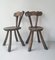 Brutalist Sculptural Wooden Dining Chairs by Alexandre Noll, 1970s, Set of 4 1