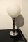 Mid-Century Table Lamps in White Opaline Glass with Chromed Columns, 1950s, Set of 2, Image 4