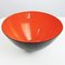 Large Mid-Century Danish Red Enamel Krenit Bowl by Herbert Krenchel, 1950s 6