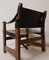 Wood and Brown Leather Lounge Chairs, Set of 2 6