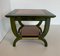 Italian Green Aniline and Maple Coffee Table, 1980s 1