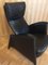 Fauteuil en Cuir Noir, 1980s 2