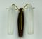 Mid-Century Teak and Brass Sconce with Glass Shades, 1950s 4