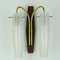 Mid-Century Teak and Brass Sconce with Glass Shades, 1950s, Immagine 9