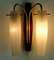 Mid-Century Teak and Brass Sconce with Glass Shades, 1950s 7