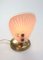 Mid-Century Pink Glass Table Lamps, 1950s, Set of 2 2