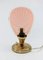 Lámparas de mesa Mid-Century de vidrio rosa, años 50. Juego de 2, Imagen 10