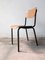 Vintage Wood and Tubular Black School Chairs, Set of 4, Image 2