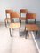 Chaises d'École Vintage en Bois et en Tubes Noirs, Set de 4 1