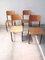 Vintage Wood and Tubular Black School Chairs, Set of 4 1