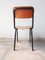 Vintage Wood and Tubular Black School Chairs, Set of 4 3