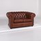 Red Brown Leather Sofas from Chesterfield, Set of 2 3