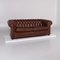Red Brown Leather Sofas from Chesterfield, Set of 2 2