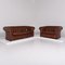 Red Brown Leather Sofas from Chesterfield, Set of 2 1