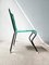 Vintage Dining Chair with Aquamarine Green PVC Straps & Black Metal Tubular Structure 2