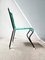 Vintage Dining Chair with Aquamarine Green PVC Straps & Black Metal Tubular Structure, Image 2