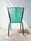 Vintage Dining Chair with Aquamarine Green PVC Straps & Black Metal Tubular Structure 4