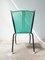 Vintage Dining Chair with Aquamarine Green PVC Straps & Black Metal Tubular Structure, Image 4