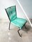 Vintage Dining Chair with Aquamarine Green PVC Straps & Black Metal Tubular Structure 1