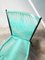 Vintage Dining Chair with Aquamarine Green PVC Straps & Black Metal Tubular Structure 6