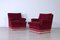 Burgundy Velvet Lounge Chairs, 1950s, Set of 2 1