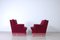 Burgundy Velvet Lounge Chairs, 1950s, Set of 2, Image 6
