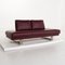 6600 Aubergine Purple Leather 3-Seat Sofa by Kein Designer for Rolf Benz 6