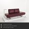 6600 Aubergine Purple Leather 3-Seat Sofa by Kein Designer for Rolf Benz 2