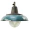 Vintage Cast Iron and Glass Pendant Lamp from Holophane, 1950s 1