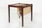 Mid-Century Rosewood Side Table with Magazine Holder in Linen, Imagen 9
