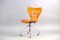 Vintage cognac Leather Office Chair by Arne Jacobsen for Fritz Hansen, Imagen 4