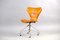 Vintage cognac Leather Office Chair by Arne Jacobsen for Fritz Hansen, Immagine 4