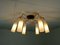 Mid-Century Metal and Brass 6 Glass Shade Sputnik Ceiling Lamp, Image 6