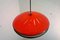 Red Plastic Pendant Lamp, 1950s 4
