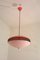 Red Plastic Pendant Lamp, 1950s 1
