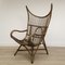 Rattan Wingback Lounge Chair, 1960s 1
