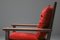 Antiker Armlehnstuhl aus Eiche und rotem Samt von Gustav Stickley, 1900er 6