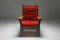 Antique Oak and Red Velvet Armchair from Gustav Stickley, 1900s 2