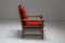 Antique Oak and Red Velvet Armchair from Gustav Stickley, 1900s, Image 4