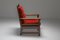 Antique Oak and Red Velvet Armchair from Gustav Stickley, 1900s, Imagen 4