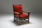 Antique Oak and Red Velvet Armchair from Gustav Stickley, 1900s 11