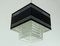 Glass and Back Perforated Metal Ceiling Lamp, 1960s 7