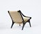 Danish Modern Black Lacquered Beech Lounge Chair by Illum Wikkelsø for Niels Eilersen, 1950s 3