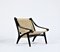 Danish Modern Black Lacquered Beech Lounge Chair by Illum Wikkelsø for Niels Eilersen, 1950s 1