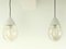 Mid-Century German Glass Drop Pendant Lamps from Glashütte Limburg, Set of 2 3